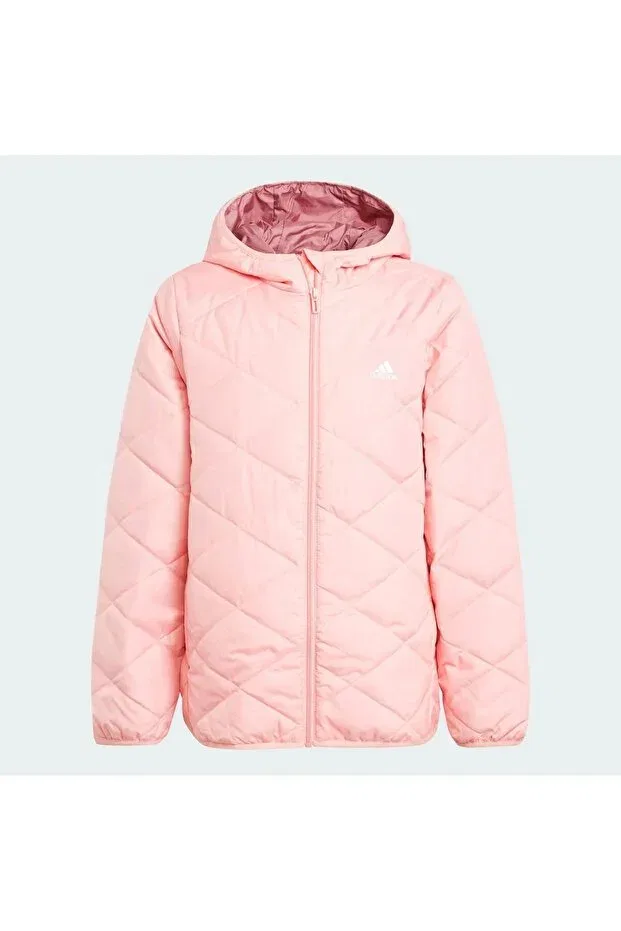 Детское спортивное пальто для девочек с капюшоном Adidas, Pink — фото 2