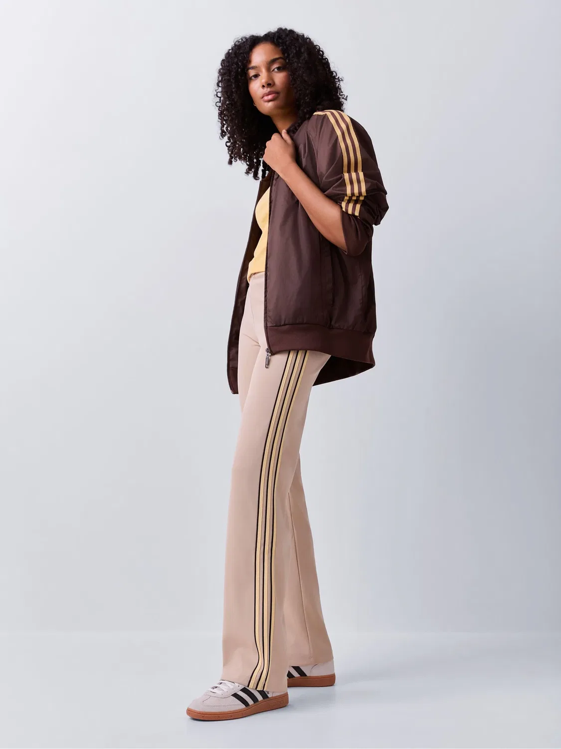 Брюки прямого кроя, свободные, adidas Originals, Taupe Brown — фото 3