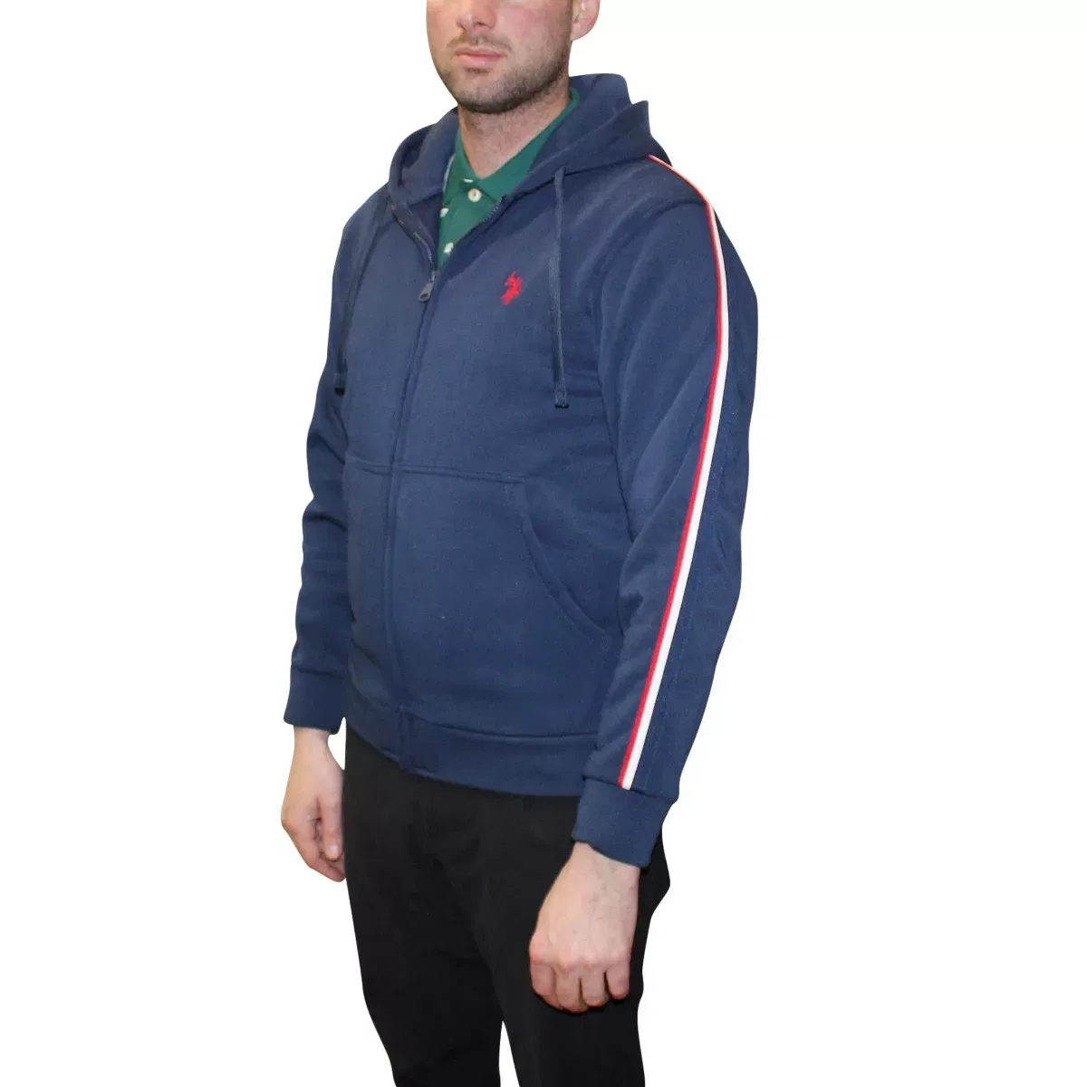 Мужская худи на молнии из флиса U.S. Polo Assn., Classic Navy — фото 2