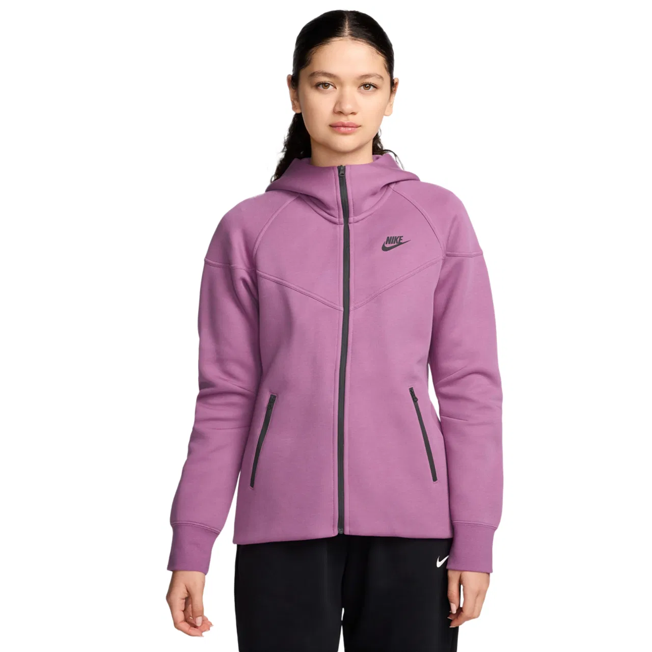 Женское худи Tech Fleece WR Full-Zip Nike, цвет Light Magenta/Black