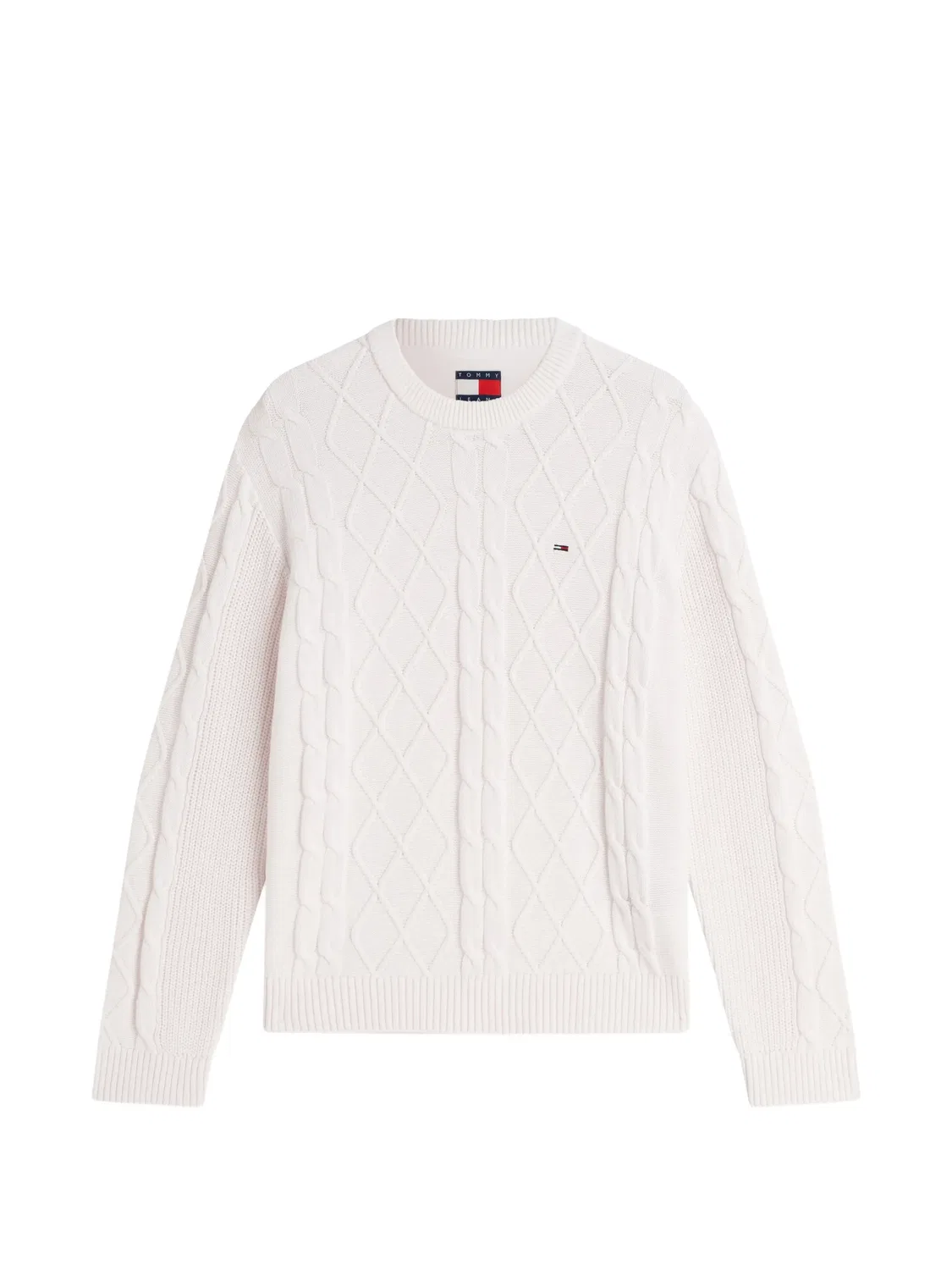 Свитер фактурной вязки с нашивкой-логотипом Tommy Hilfiger, белый