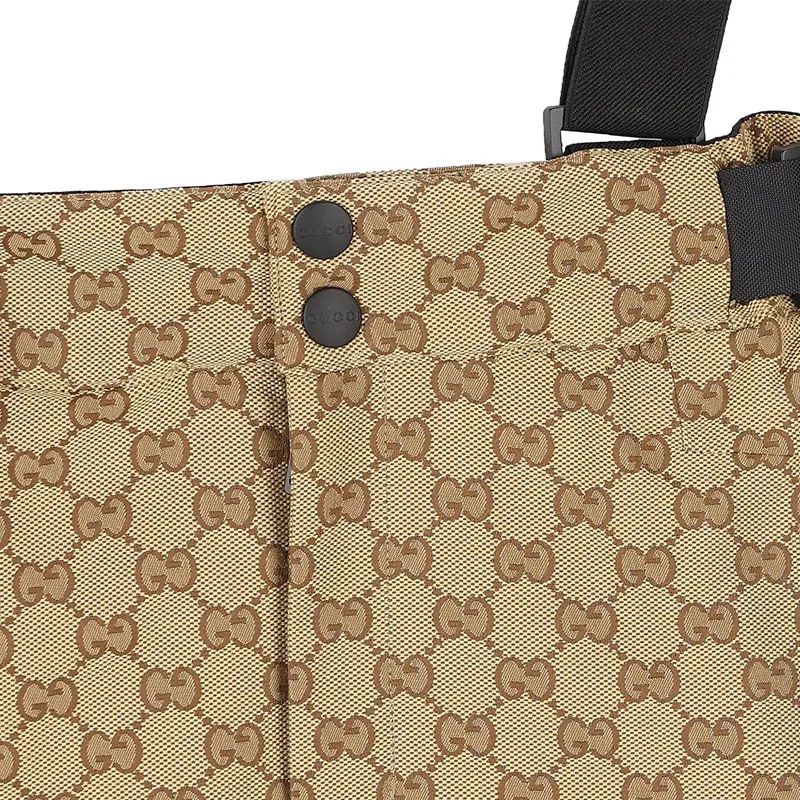 Женский комбинезон с джаккардовым узором и бретелями Dark Brown GUCCI, Темно-коричневый — фото 4