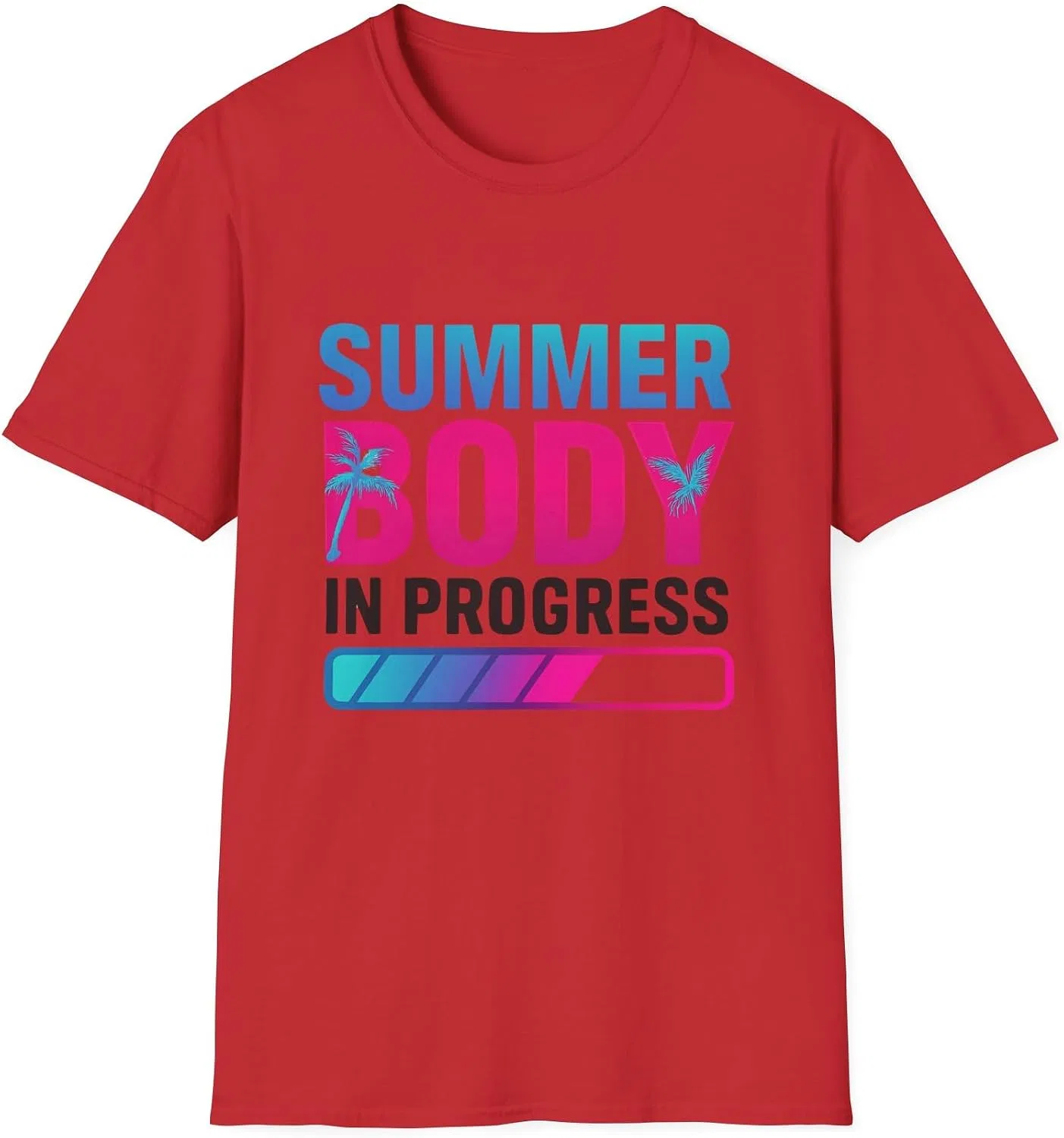 Футболка с принтом Summer Body in Progress, Red