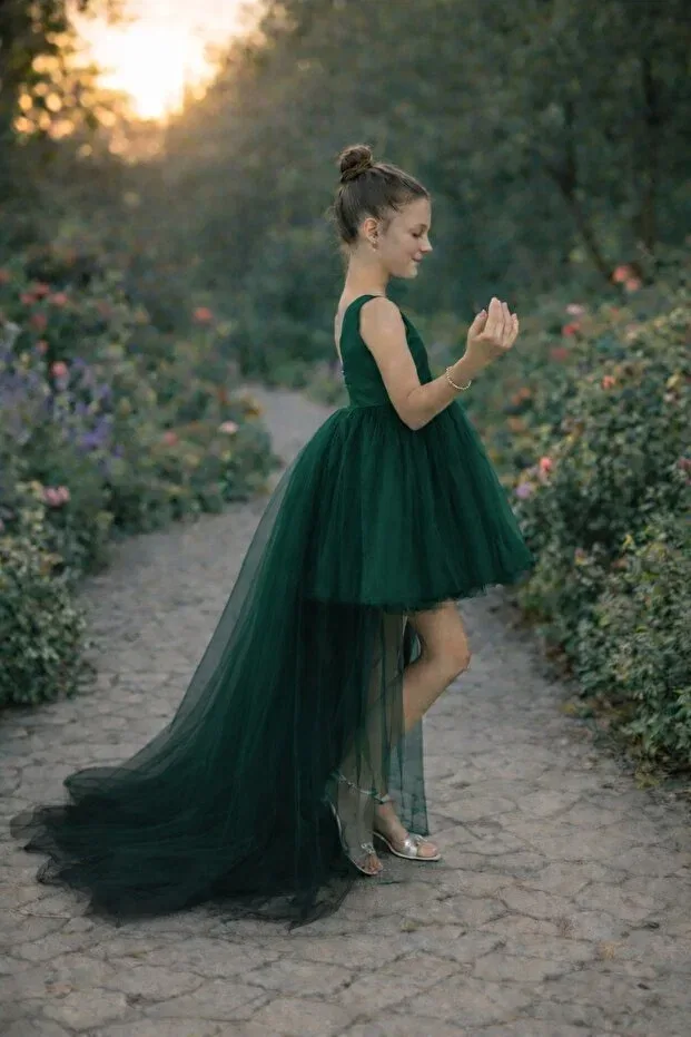 Детское платье для девочек с запахом Nsmkidslife, Emerald Green — фото 2