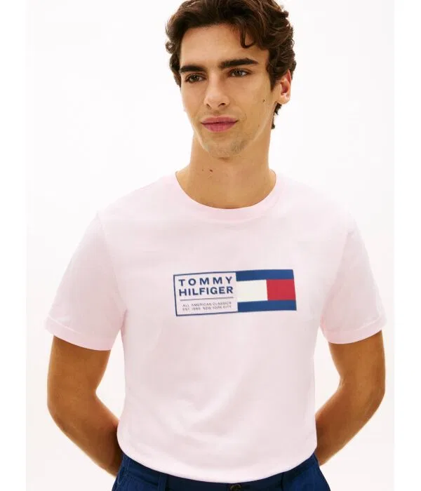 Мужская футболка с круглым вырезом Tommy Hilfiger, Rosa Cipria — фото 4