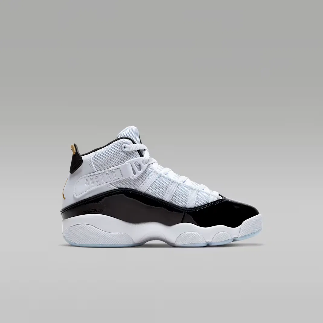 Детские кроссовки Jordan 6 Rings, White/Black/Ice/Metallic Gold — фото 3