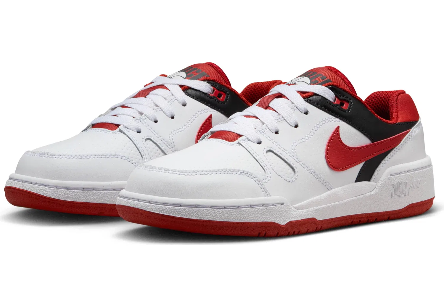 Детские кроссовки для мальчиков с кожаным верхом NIKE Full Force Low Trainer Unisex NIKE, White Mystic Red Black — фото 2