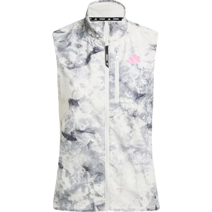 Жилет для бега Own The Run Spray Dye Vest adidas, Серо-черный — фото 3