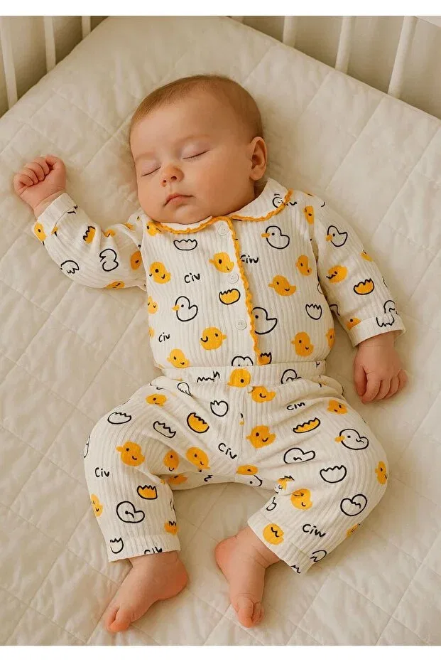 Детский комплект боди с длинным рукавом с принтом Anne Dokunuşu Gibi Kuzum Bebe, Chick — фото 3