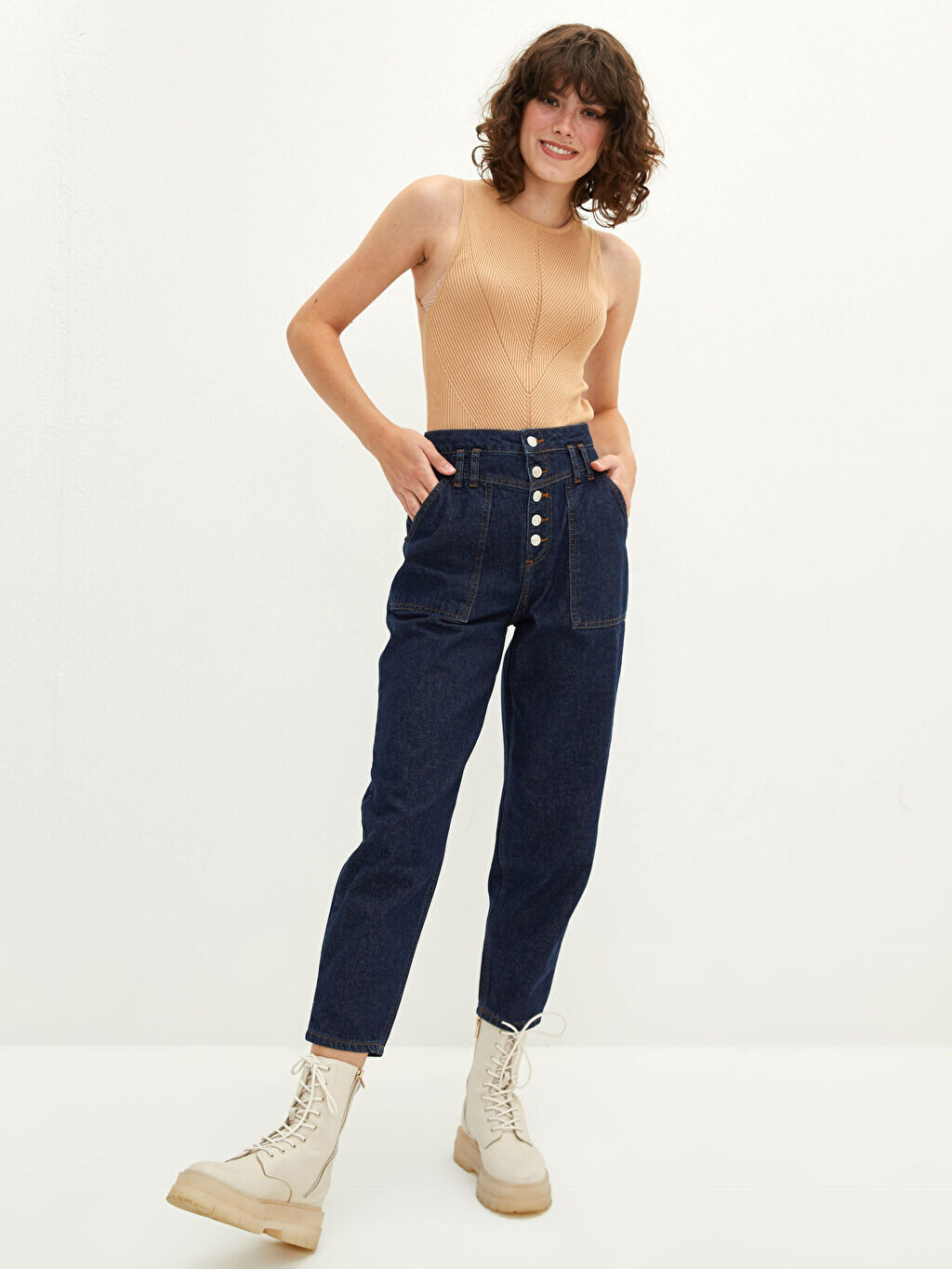 

Женские джинсы Mom Fit Rodeo с высокой талией LCW Casual