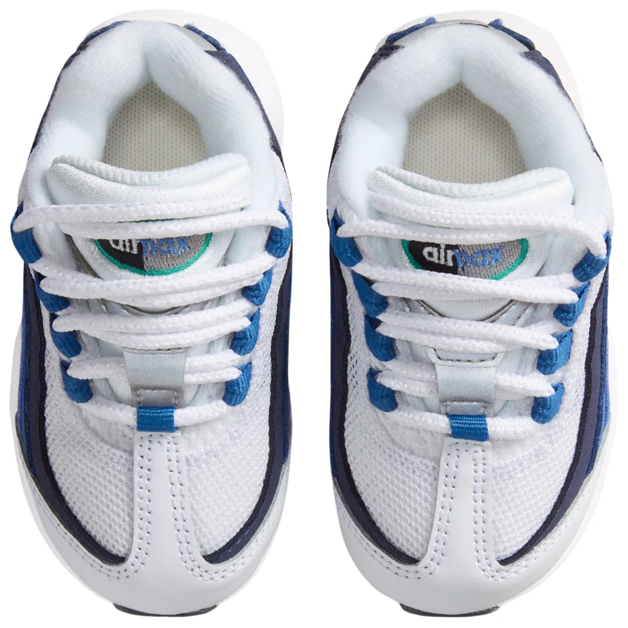 Кроссовки для мальчиков Air Max 95 PRM Nike, цвет White/Emerald Green/Lake Blue — фото 4