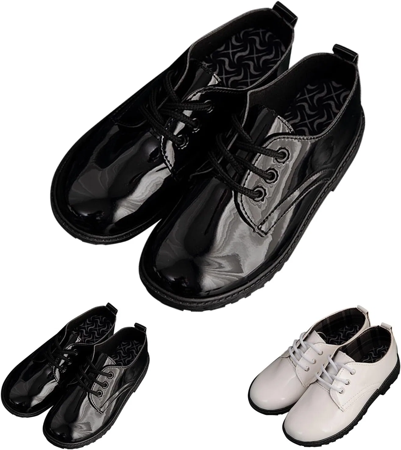 Детские оксфорды для мальчиков и девочек с принтом, модель Boys Girls Dress Oxford Shoes, бренд, Black
