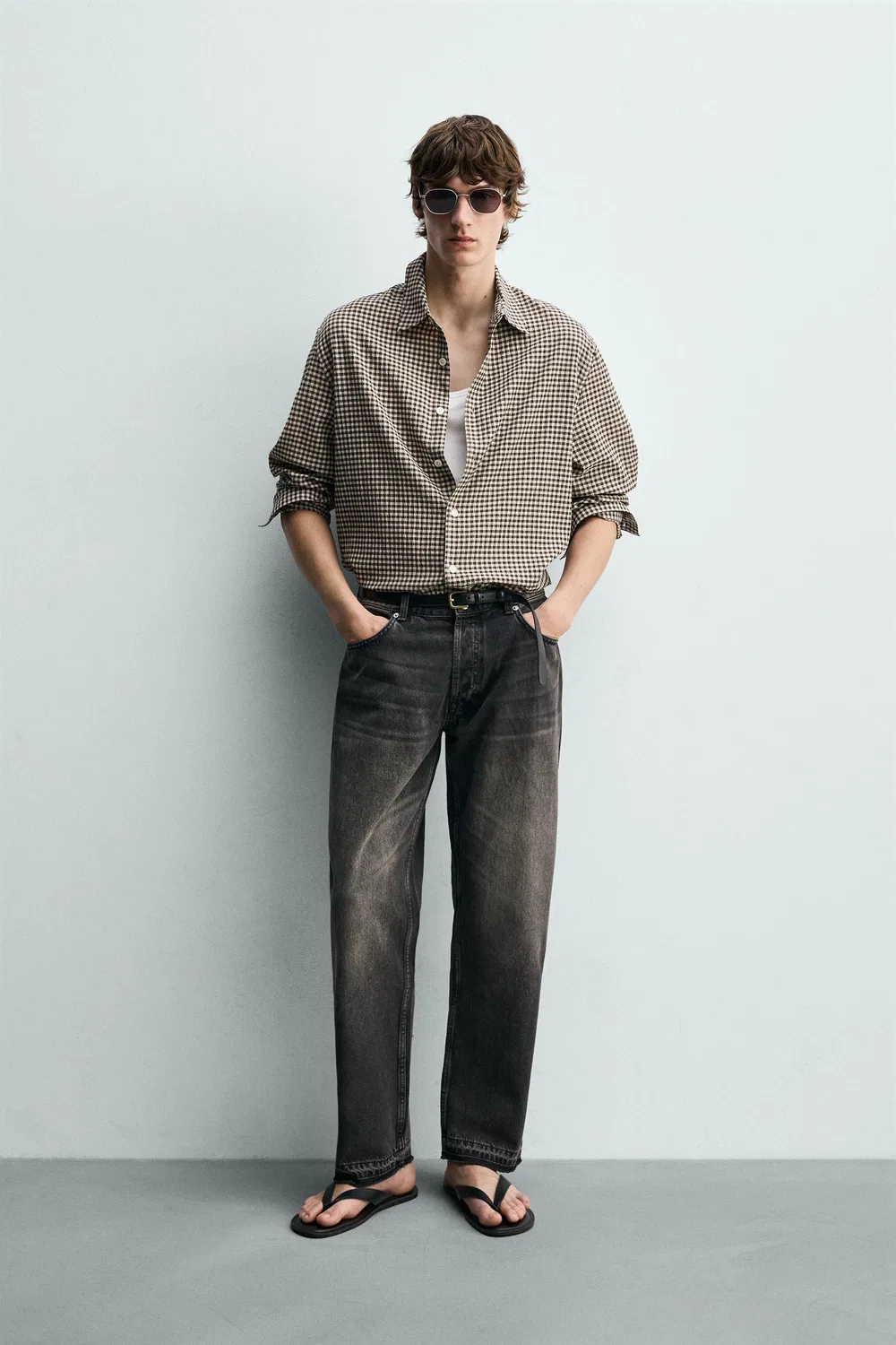 Джинсы прямого кроя ZARA, Charcoal