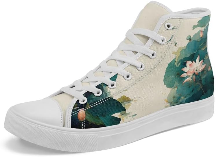 

Высокие кеды AWSOLE в китайском стиле из канвы, комфортные, с рисунком панд, бамбука и журавлей, восточные повседневные обувь для мужчин и женщин, белый/зеленый/розовый