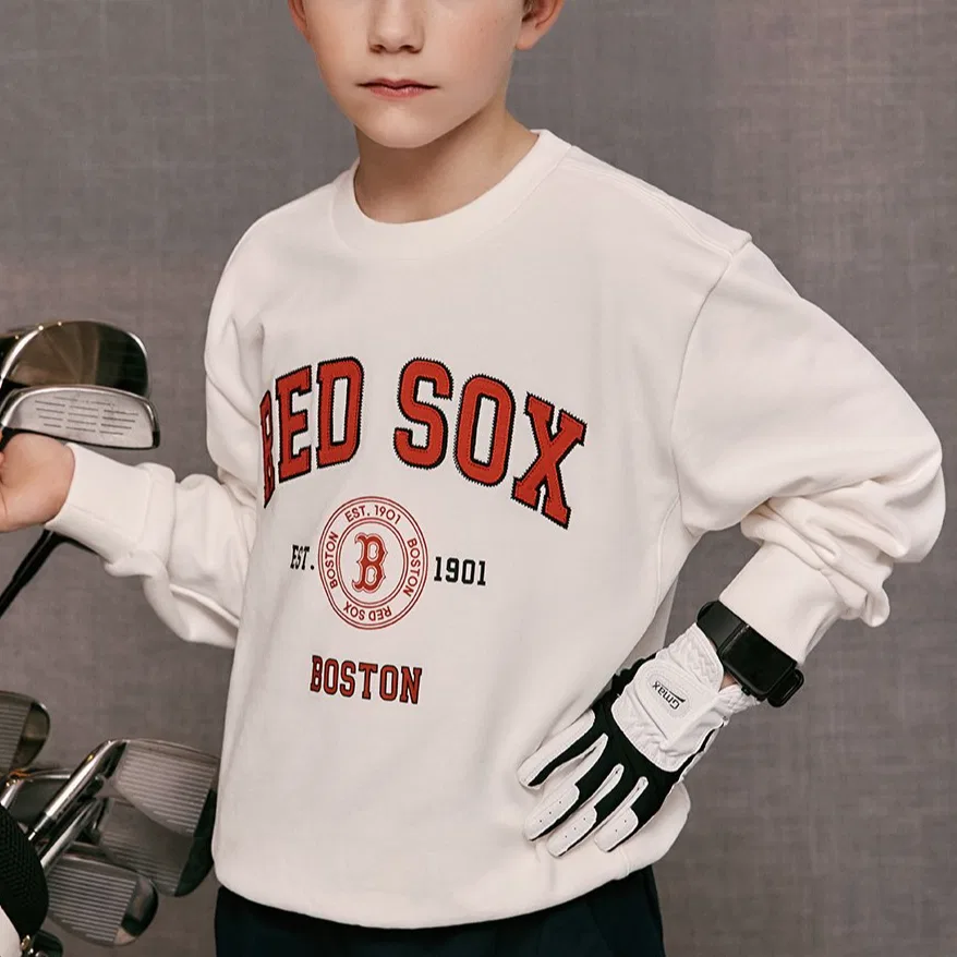 Свитшот MLB Boston Red Sox Ivory Kids' — фото 4