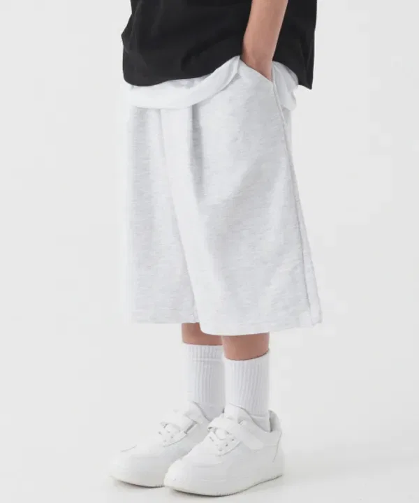 Шорты свободные, Deep One Tuck Pianer Kids, белый меланж — фото 2