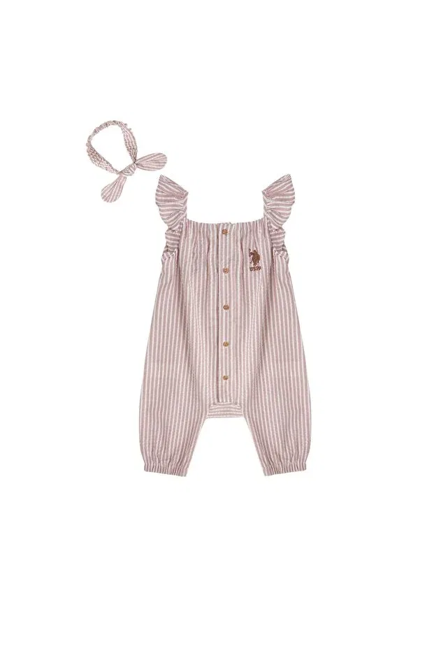 Детский комбинезон для девочек хлопковый комплект U.S. Polo Assn., Taupe