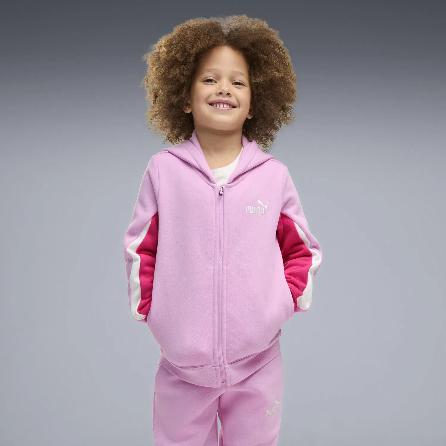 Детский спортивный костюм с принтом Essentials Colourblocked Puma, Malvenfarben — фото 4