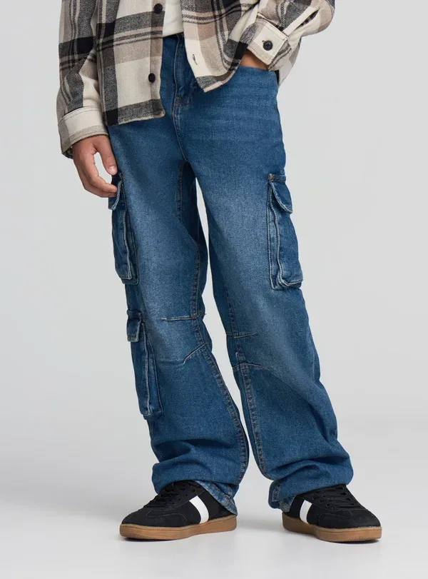 Джинсы прямого кроя Straight leg jeans Terranova, Blu Denim Medio, синий — фото 2