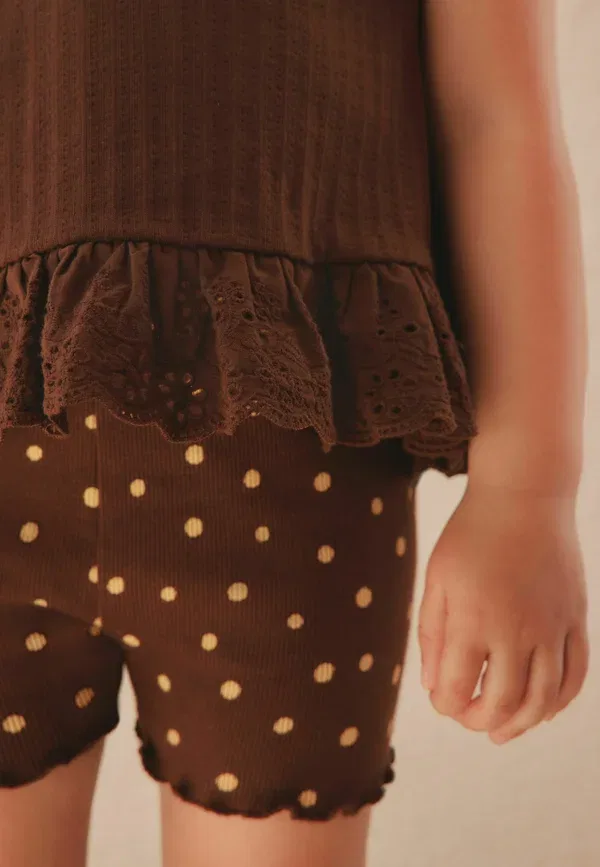 Комплект: жилет и шорты с вышивкой Polka Dot Next brown, коричневый — фото 3