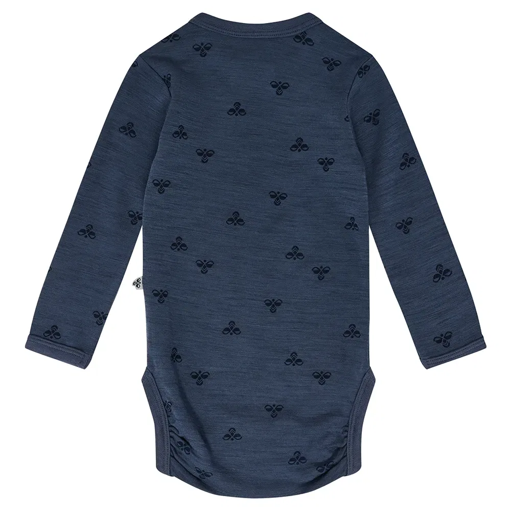 Боди с длинным рукавом Mini Wool Hummel, синий — фото 2