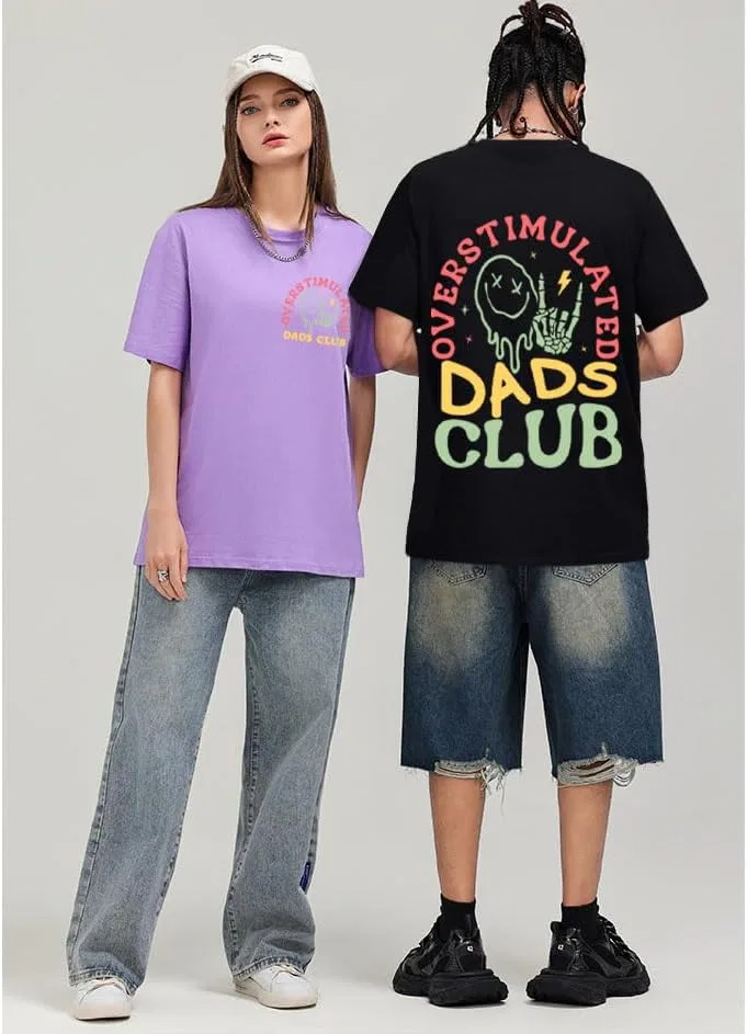 Футболка с принтом Overstimulated Dads Club, Claret — фото 2