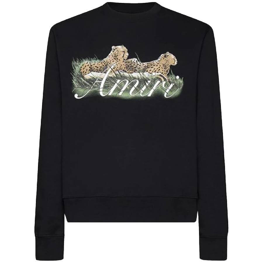 

Толстовка Amiri Cheetah Logo Crew, черный