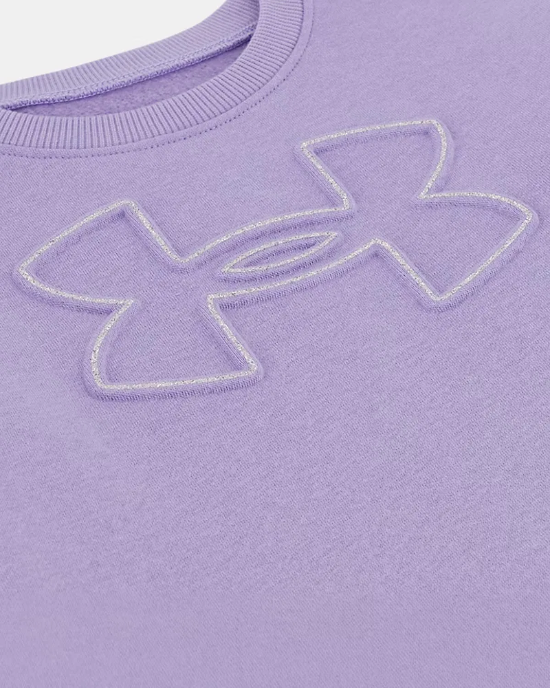 Свитшот для девочек теплый флисовый с блестящим тисненым логотипом UA Rival Embossed UnderArmour, Transparent — фото 2