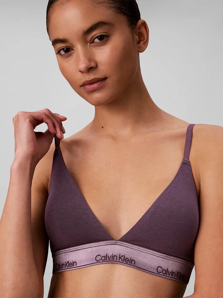 Треугольный бюстгальтер Calvin Klein темно-фиолетового цвета — фото 3
