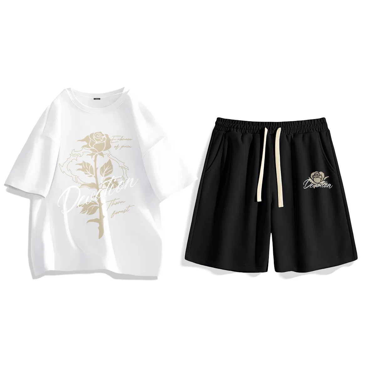 Комплект спортивной одежды Детский Y Beloved Thorn MINISO, White (Y Beloved Thorn)+Black (Y Beloved Thorn Pants Logo)