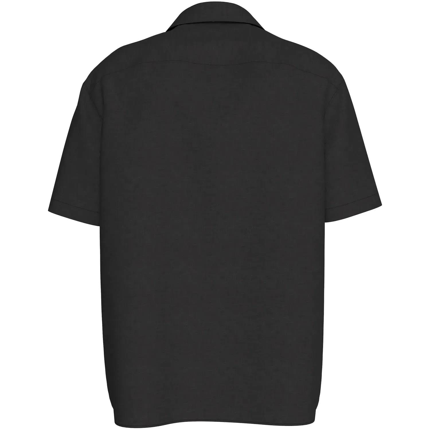 Мужская льняная рубашка с коротким рукавом Regular Fit Calvin Klein, Black — фото 3