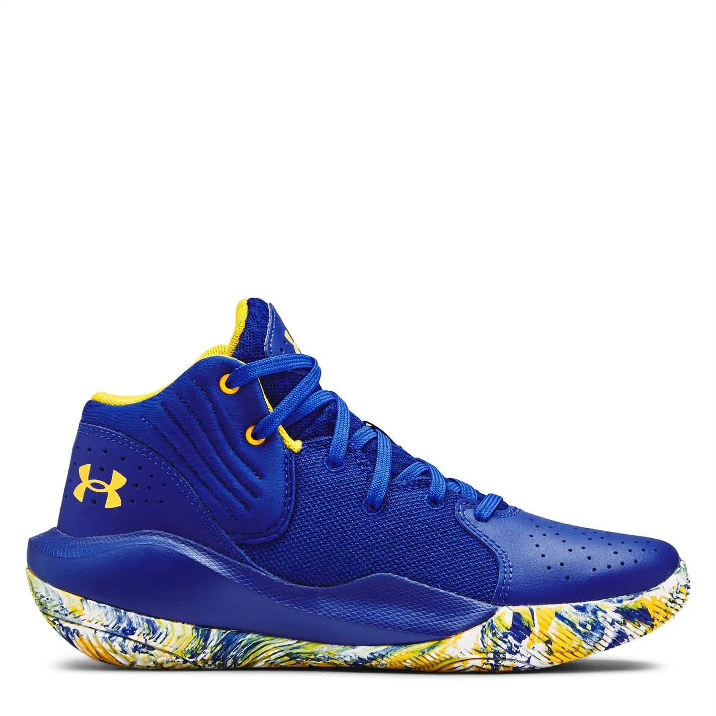 Детские кроссовки для баскетбола с шнуровкой Unisex Under Armour Jet '21, Blue — фото 2