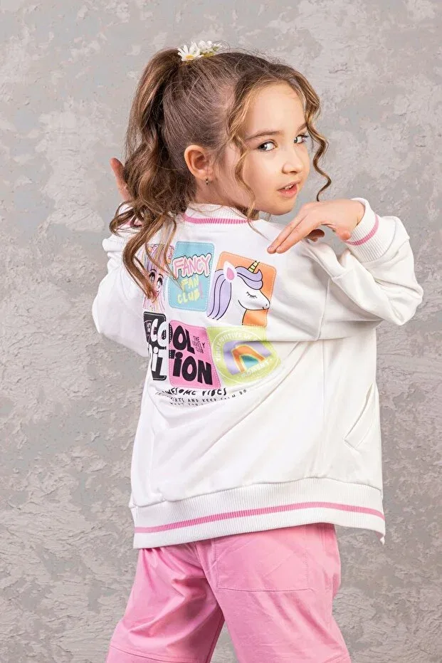 Детский кардиган для девочек с принтом College Cardigan Dmb Boys & Girls, Pink — фото 2