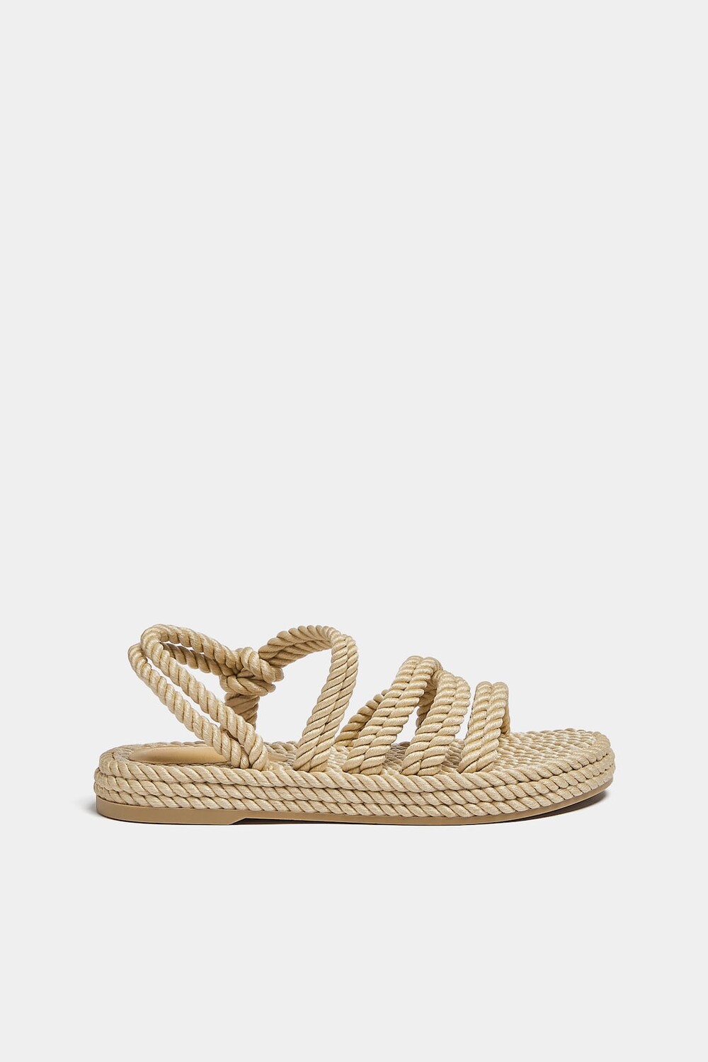 Сандалии Pull&Bear Flat Rope, бежевый