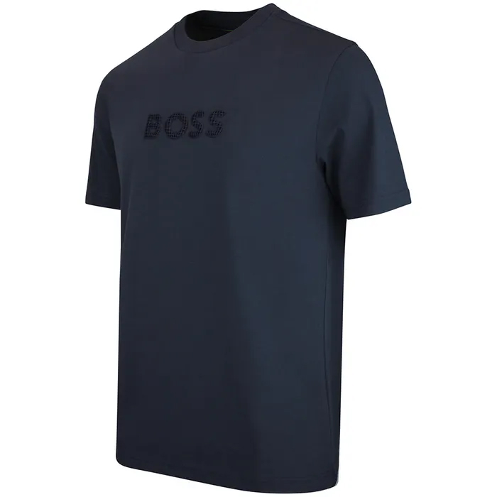 Футболка Boss Cotton-Jersey With Golf-Inspired Logo, темно-синий — фото 2