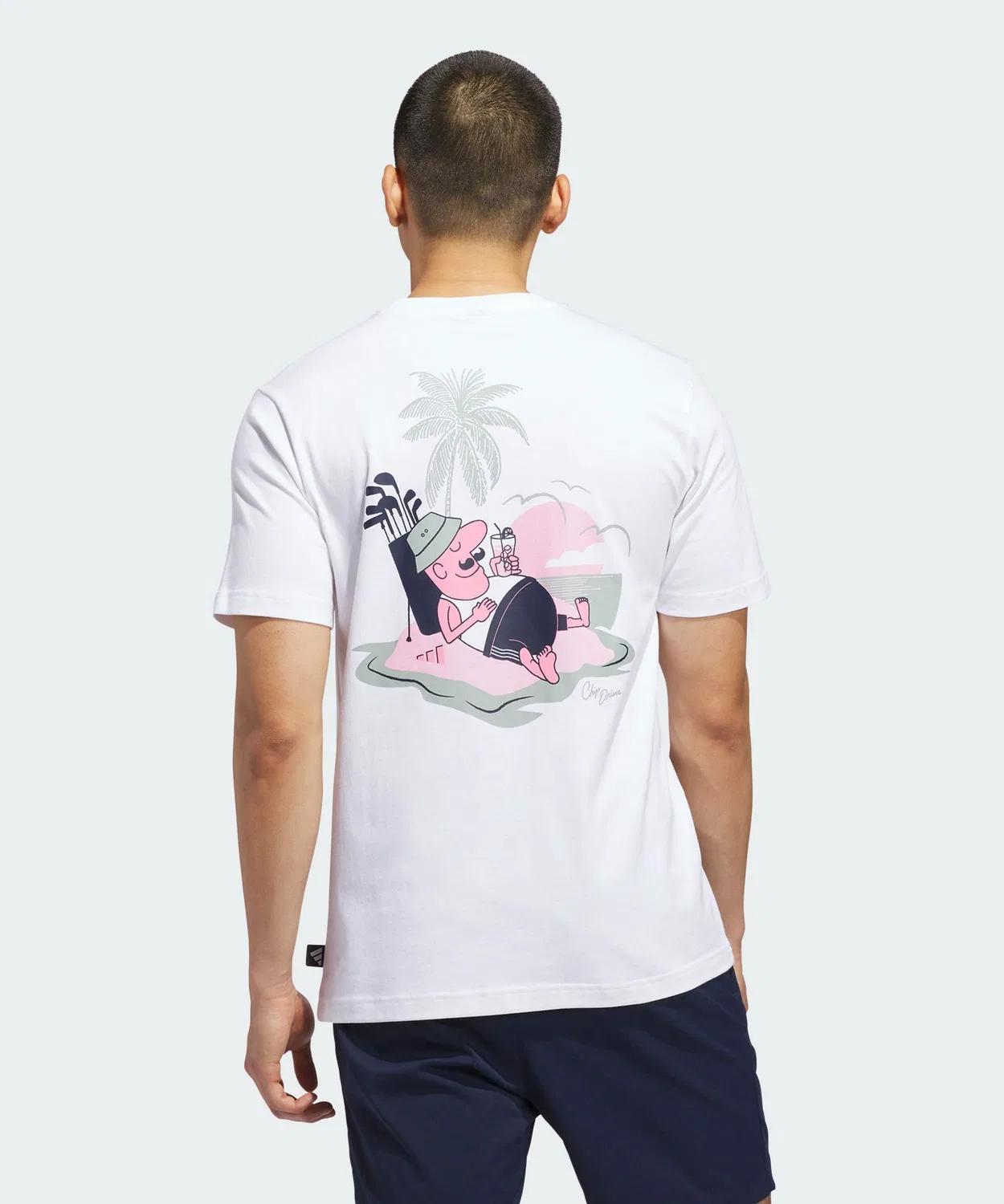 Мужская футболка с графическим принтом Golf Chip in Paradise Adidas, Белый
