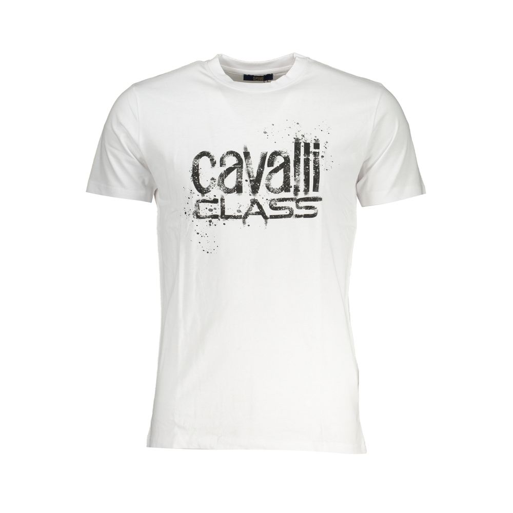 

Белая хлопковая футболка cavalli CLASS