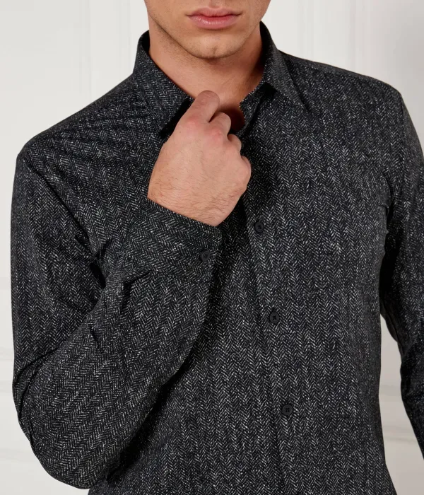 Рубашка P-ROAN-kent-C1-233 slim fit Boss, черный — фото 4