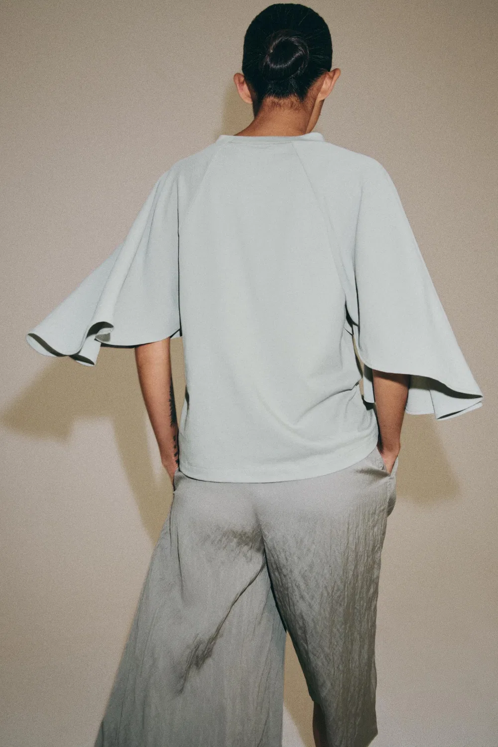 Футболка с контрастным рисунком ZARA, Blue/Grey — фото 3