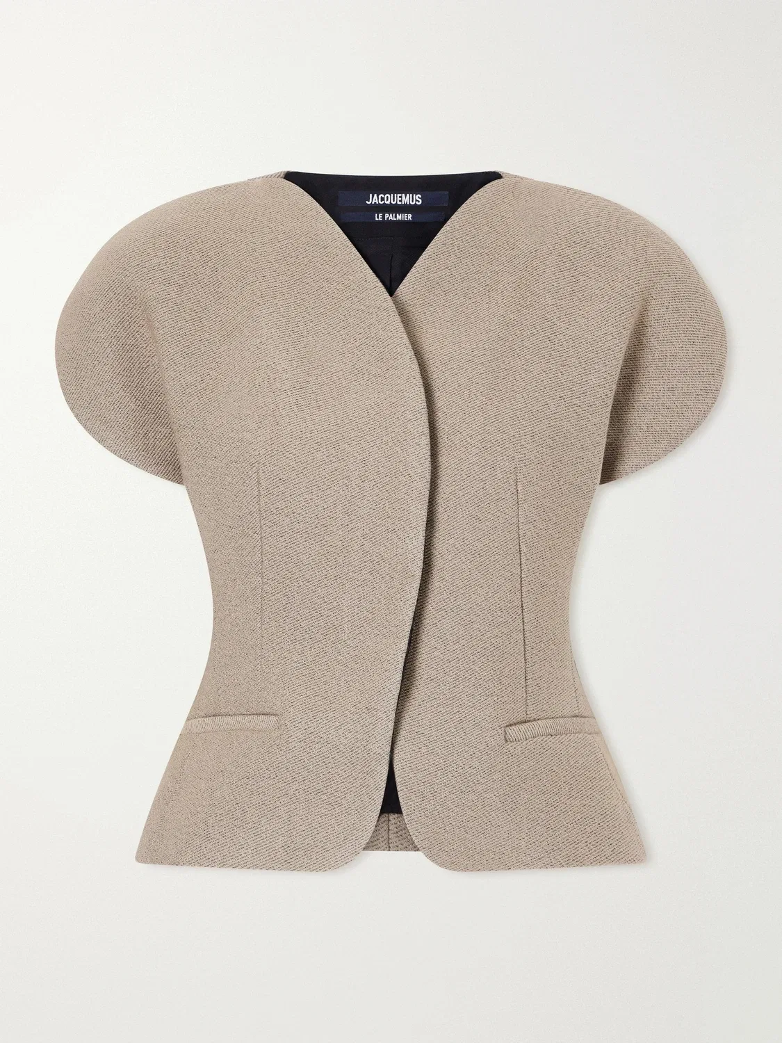 Блейзер La Veste Oval из шерстяной смеси Jacquemus, бежевый