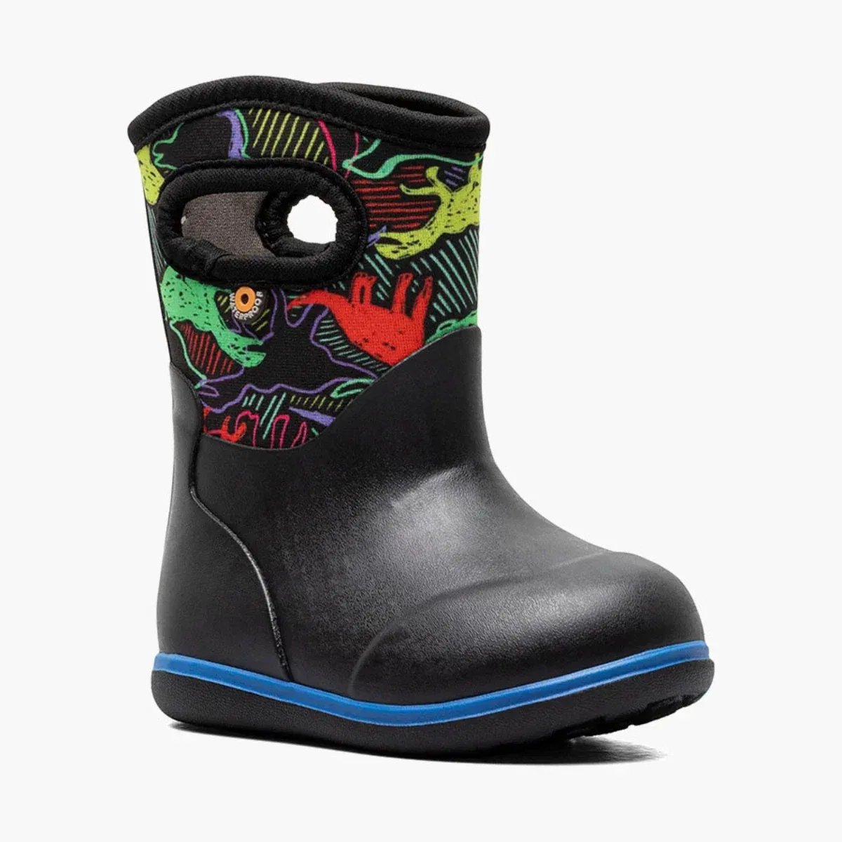 Детские водонепроницаемые сапоги для дождя Classic Neon Dino Bogs, черный — фото 2
