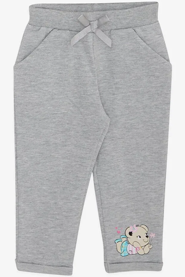 Детский комплект спортивного костюма для девочек с принтом Breeze, Light Gray Melange — фото 4