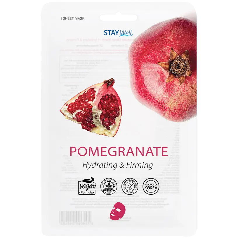 

Stay Well Pomegranate веганская тканевая маска для лица, 1 шт.
