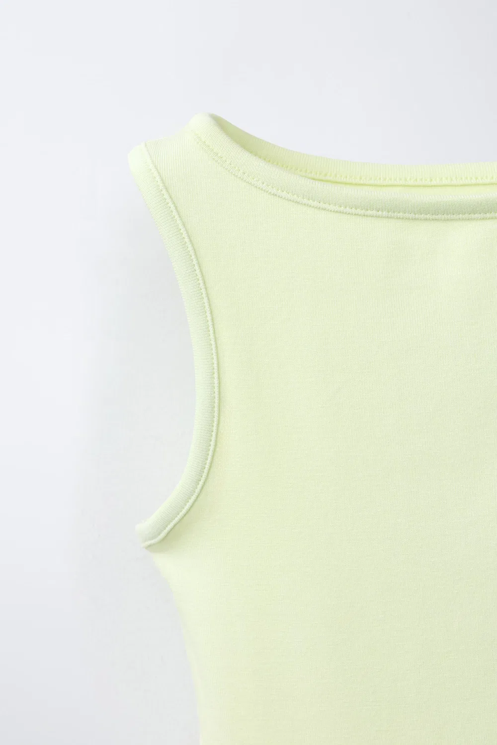 Однотонный топ из смеси модала ZARA, Lime — фото 3