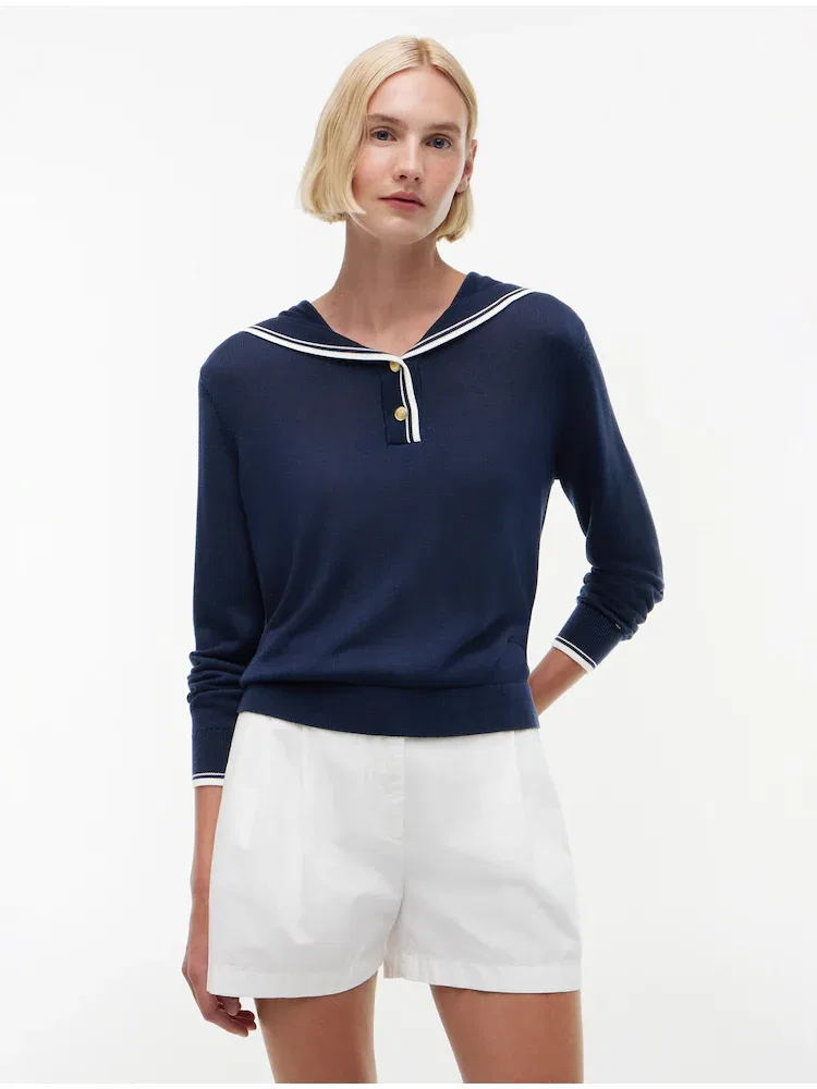 Футболка с длинным рукавом шелковая Sailor TOMMY HILFIGER, Navy