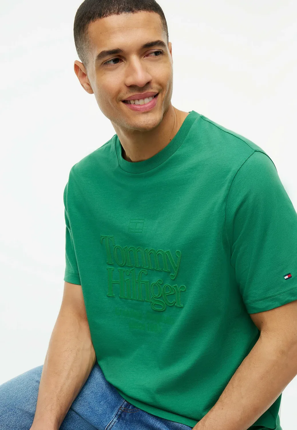 Футболка с принтом в тон - футболка с графическим рисунком Tommy Hilfiger, Alaskan Green — фото 4
