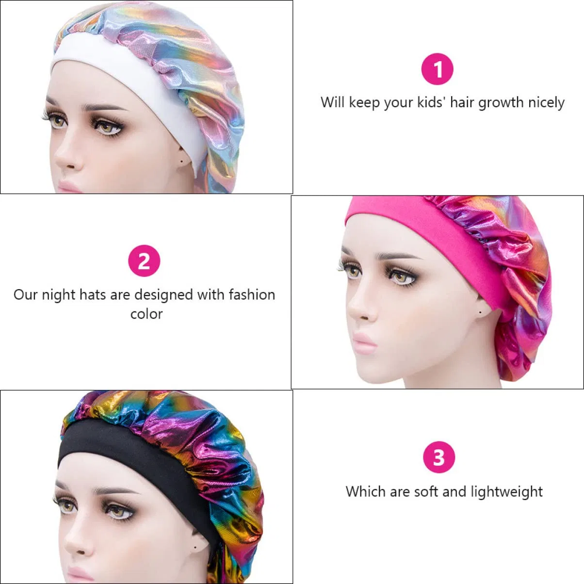 Шапочка для душа детская Healvian, 12 шт, Полиэстер, 28x28 см — фото 3
