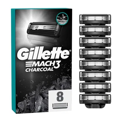 Сменные картриджи для бритвы анти-раздражение Gillette Mach3 Charcoal, 8 шт.