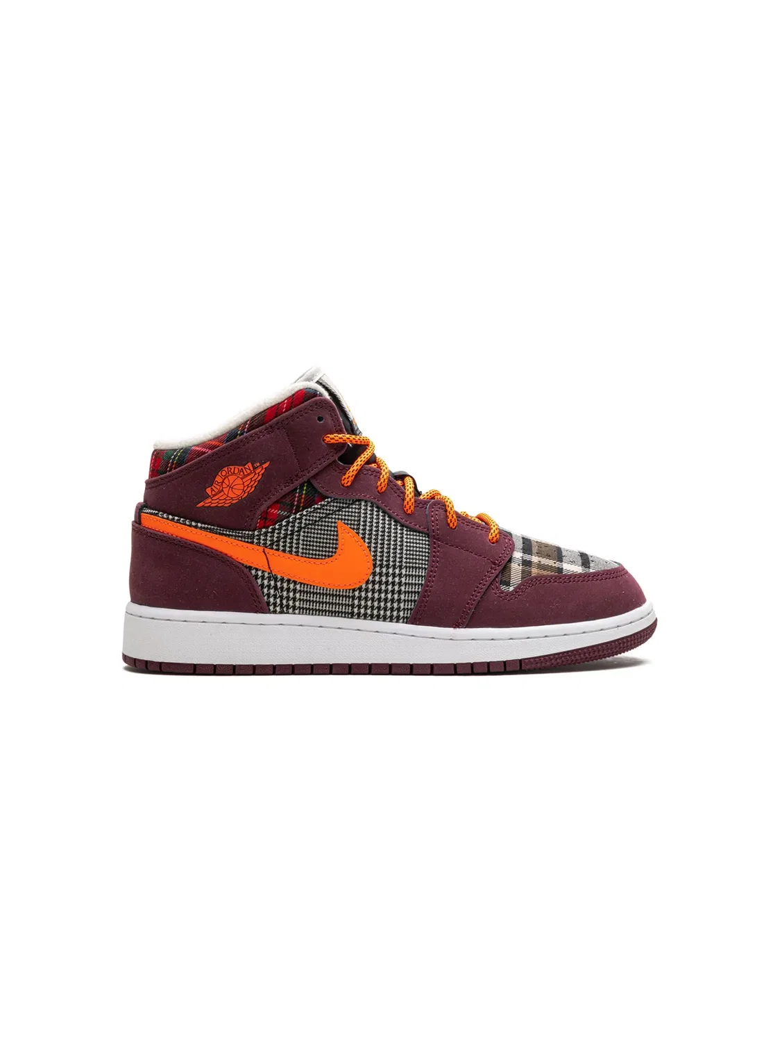 Кроссовки Air Jordan 1 "Plaid", красный — фото 2