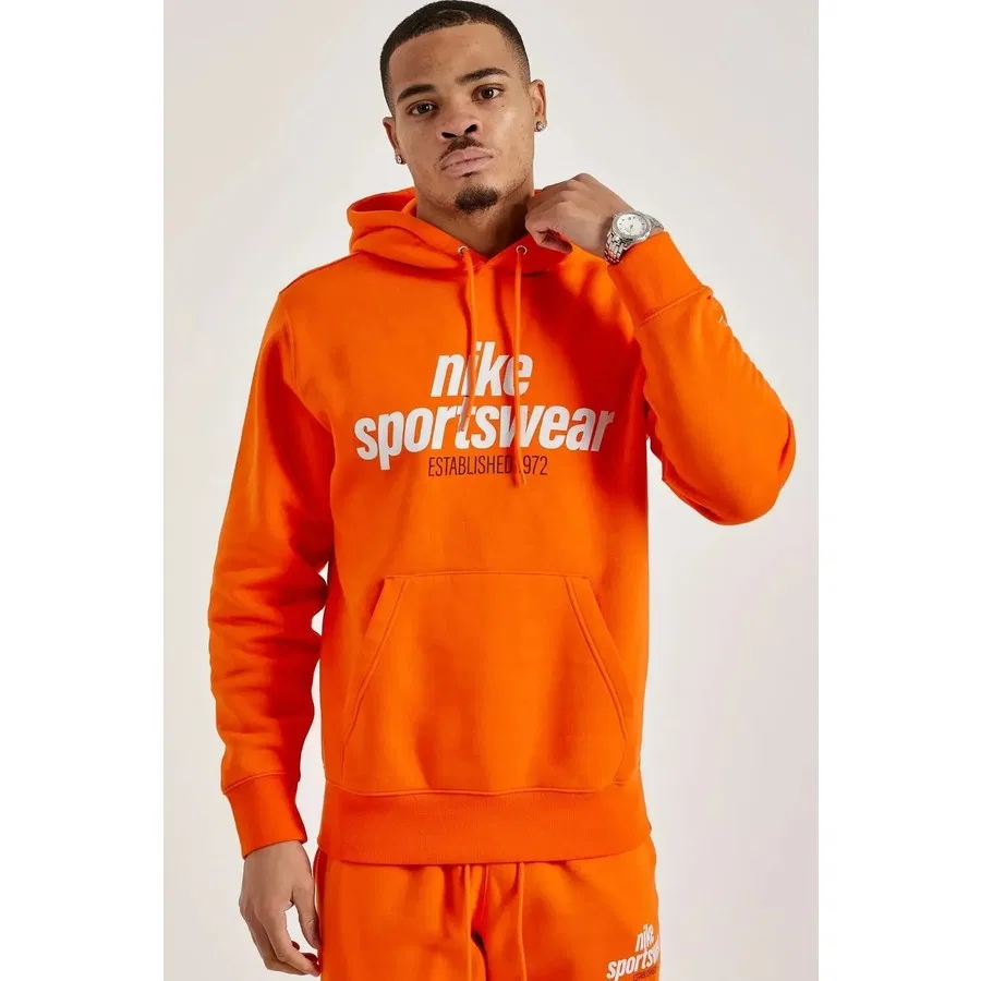 Мужской свитшот с капюшоном с длинным рукавом Sportswear Club BB GFX Nike, Оранжевый